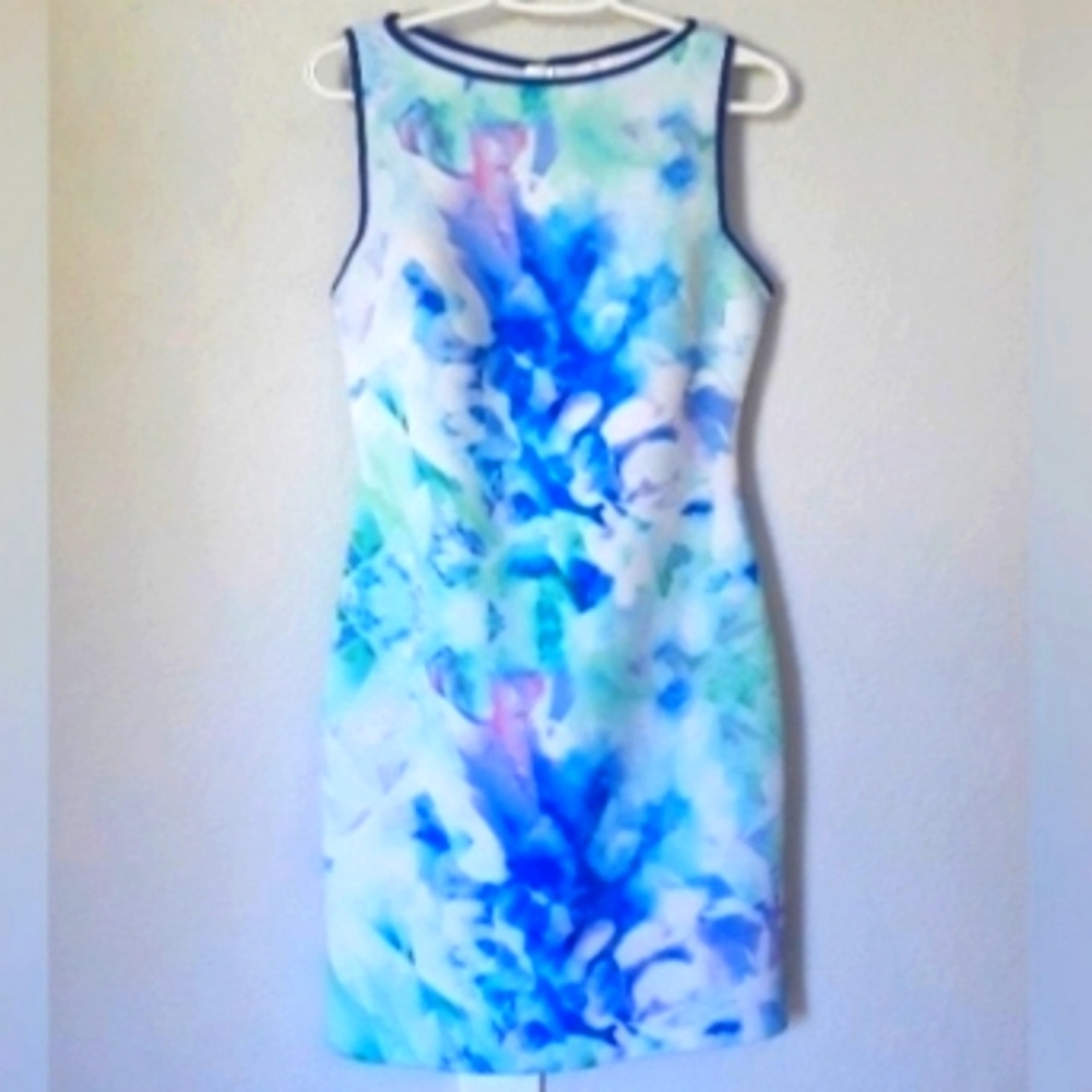 Julia Jordan Blue and Green Sheath Dress